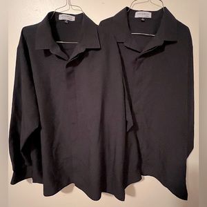 X2 Doc and Amelia by cintas, XL and L black mens  dress shirt.